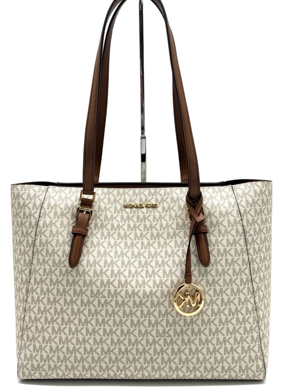 Michael Kors Charlotte Large 3-in-1 Signature Logo Tote Bag Vanilla/ Brown